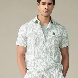 U.S. Polo Assn. Denim Co. Floral Printed Spread Collar Pure Cotton Shirt-picture-28