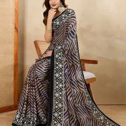 Mitera Leheriya Embroidered Pure Georgette Leheriya Saree image 2