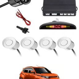 zplus Car Parking Sensors - Set of 4 with Reverse Parking Camera (White)-170 Safety of Passengers/Car One Alarm Kit-2497 Parking Sensor-picture-45