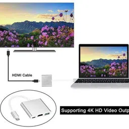 microware Type-c To Hdmi 3 In 1 Adapter Hdmi USB 3.0 Type C Type C to HDMI 3 in 1 Adapter USB Hub image 3