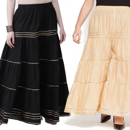 houseofcommon Pack of 2 Women Relaxed Multicolor Cotton Blend Trousers-picture-14