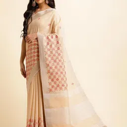 DIVASTRI Ethnic Motifs Embroidered Handloom Saree image 5