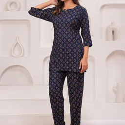 mad fury Printed Pure Cotton Round Neck Tunic With Trousers Co-Ords-picture-25