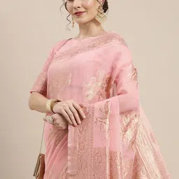 Anouk Rustic Floral Woven Design Zari Banarasi Saree image 2