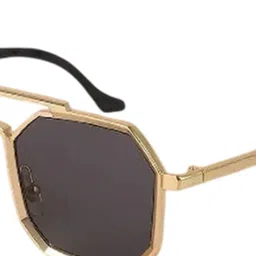 SPADEACES Unisex Other UV Protected Lens Sunglasses GOLD BLACK HEXAGON 046 image 2