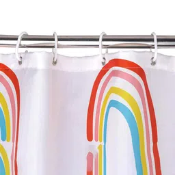 Kuber Industries White Rainbow Print Shower Curtain image 3