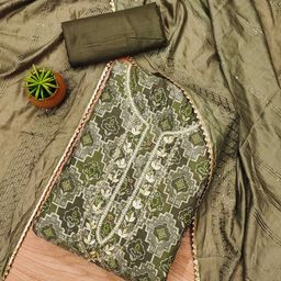 LeeliPeeri Designer Embroidered Organza Unstitched Dress Material-picture-6