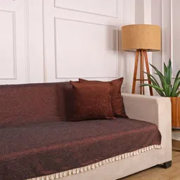STITCHNEST Copper-Toned 2 Seater Jute Sofa Cover-picture-21