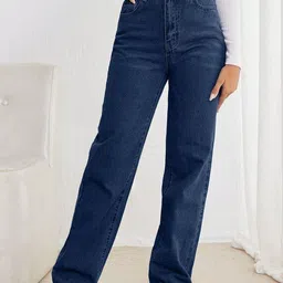 Crazeis Women Comfort Straight Fit High-Rise Acid Wash Stretchable Jeans-picture-36