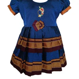 AMBA COLLECTION BOUTIQUE Kids Traditional Ethnic Wear Reshim Cotton Nath Khan Frock-image-18