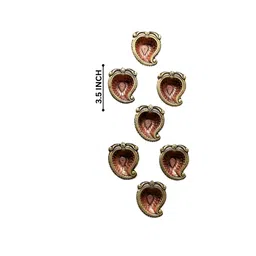 The handicraftian Bronze-Coloured & Gold-Toned 7 Pieces Textured Pooja Essentials image 2