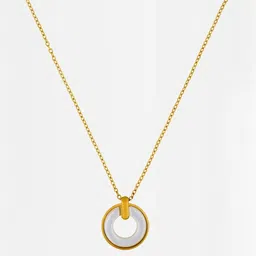 Kushal's Fashion Jewellery Gold-Plated Circular Pendant With Chain-picture-29