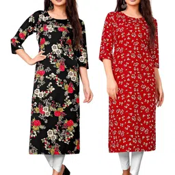 MANTRA DESIGNER Women Pack Of 2 Multicoloured Crepe Kurtas-picture-33