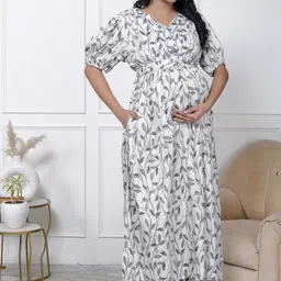 Swasti Ethnic Motifs Print Maternity Maxi Dress image 2