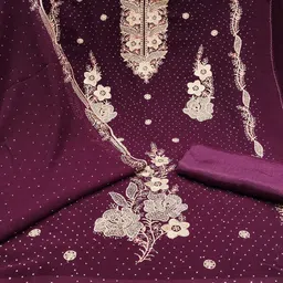 LeeliPeeri Designer Embroidered Unstitched Dress Material image 3