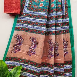 JAINICA Floral Printed Pure Cotton Saree image 4