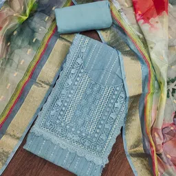 KALINI Embroidered Pure Silk Unstitched Dress Material-picture-35