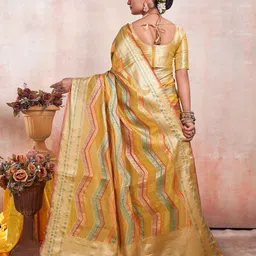 KALINI Woven Design Zari Organza Kanjeevaram Saree image 4