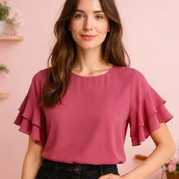 HERE&NOW Ruffles Georgette short Top-picture-13