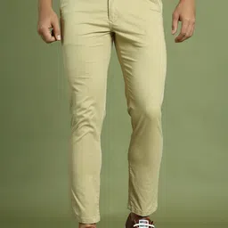 Indian Needle Men Relaxed Tapered Fit Easy Wash Chinos Trousers-image-83