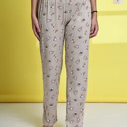 ETC Women Pack Of 2 Printed Cotton Mid-Rise Lounge Pants-image-76