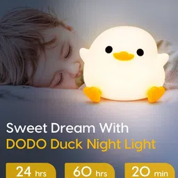 nairo Cute Dodo Duck Night Light,3 Level Dimmable Rechargeable Duck Light for Kids Night Lamp image 4