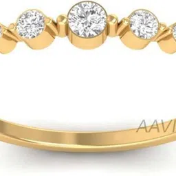aavira Dainty Half Eternity Diamond Ring Silver Ring-picture-18