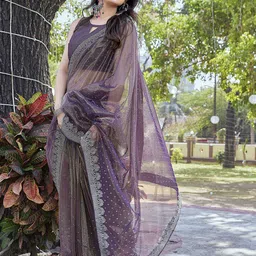 Lookmark Embellished Beads and Stones Tissue Silk Saree With Blouse Piece-picture-29