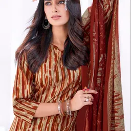 shree jeenmata collection Women Printed Regular Pure Cotton Kurta with Trousers & With Dupatta image 2