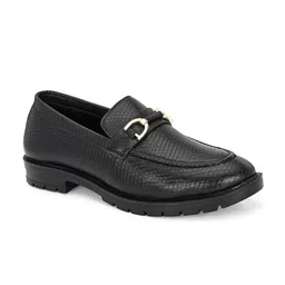 HERE&NOW Men Textured Round Toe Slip-On Loafers image 4