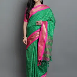 yourwish Checked Zari Garad Saree-picture-37