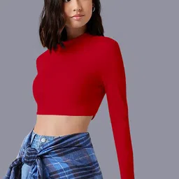 Dream Beauty Fashion Women High Neck Fitted Crop Top-picture-32