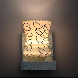 1ST TIME Black & White Printed Wood Contemporary Abstract Shaped Shaped Wall Lamp image 4