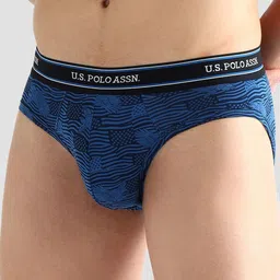 U.S. Polo Assn. Pack Of 2 Printed Mid-Rise Briefs I615-BG0-P2 image 4