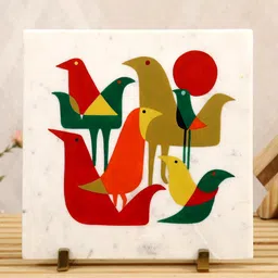 posh n plush White Marble Serenity Decorative Plate Showpiece image 1