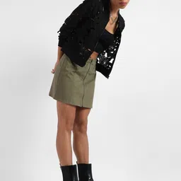 Campus Sutra Women Floral Lightweight Biker Jacket-image-5