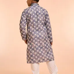 Manyavar Boys Floral Embroidered Kurta with Pyjama image 4