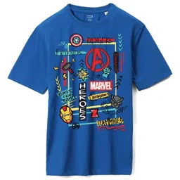 Wear Your Mind Boys Avengers Printed Pure Cotton Applique T-shirt-image-82