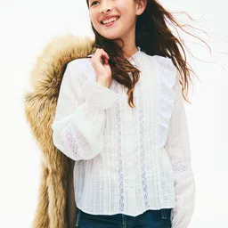 H&M Girls Frill-Trimmed Lace-Inset Blouse-picture-24