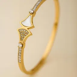 RaasRani Women Cubic Zirconia Gold-Plated Cuff Bracelet-picture-16