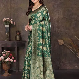 DIKONA DESIGNER Woven Design Zari Pure Silk Banarasi Saree image 4