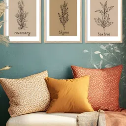 Kotart Brown & Beige 3 Pieces Wooden Floral and Botanical Wall Arts image 2