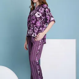 Tuna London Printed Cotton Mandarin Collar Top & Trousers Co-Ords Set image 2