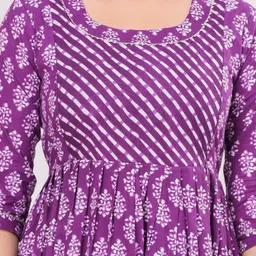 BAESD Ethnic Motifs Printed Maternity Cotton Fit and Flare Midi Dress image 2