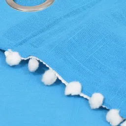 THE LINEN COMPANY Blue & White Sheer Window Curtain image 3