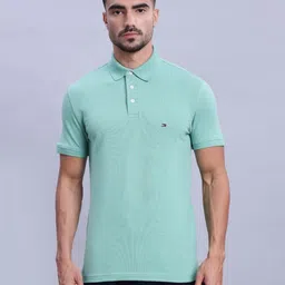 Tommy Hilfiger Men Solid Polo Collar Cotton T-shirt-picture-13