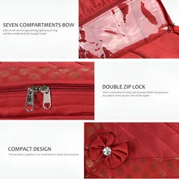 Myntra Elegant Homes Gold-Toned & Red 2 Pieces 7-Compartments Jewellery Organisers image 3