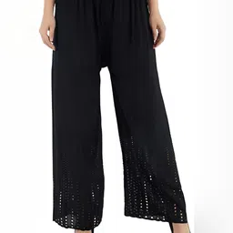 MIXFIT Women Self Design Relaxed Fit Mid-Rise Parallel Trousers-image-46