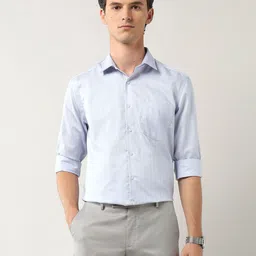 Arrow Classic Vertical Striped Opaque Pure Cotton Formal Shirt-image-82