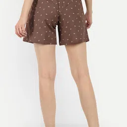 Anjir Women Pure Cotton Printed Regular Fit Mid-Rise Regular Shorts image 5